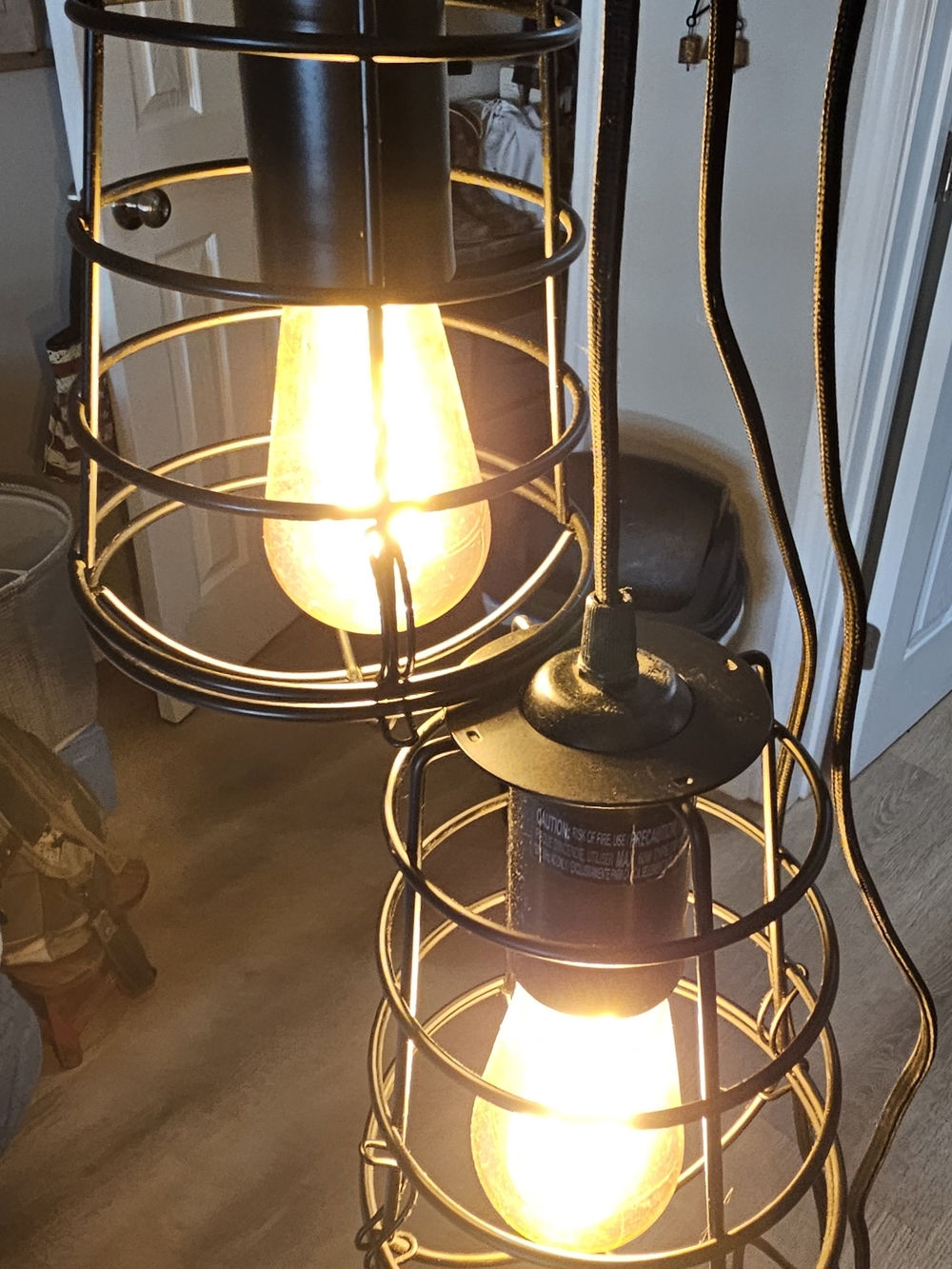 Black Industrial Cage Pendant Light - Home Accents